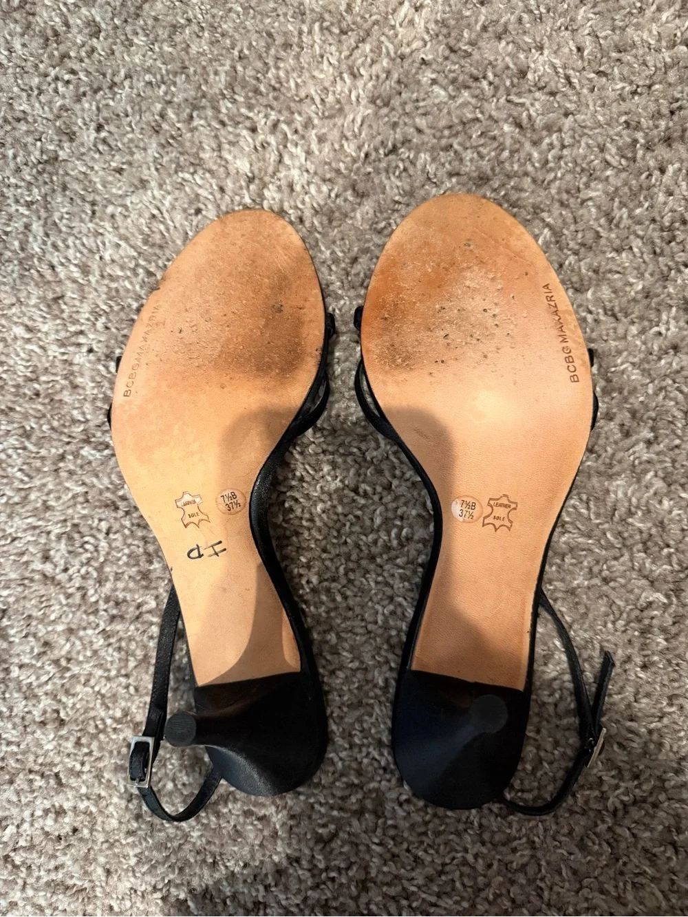 BCBGMaxAzria Black Slingback Heels with Crystal Toe Straps